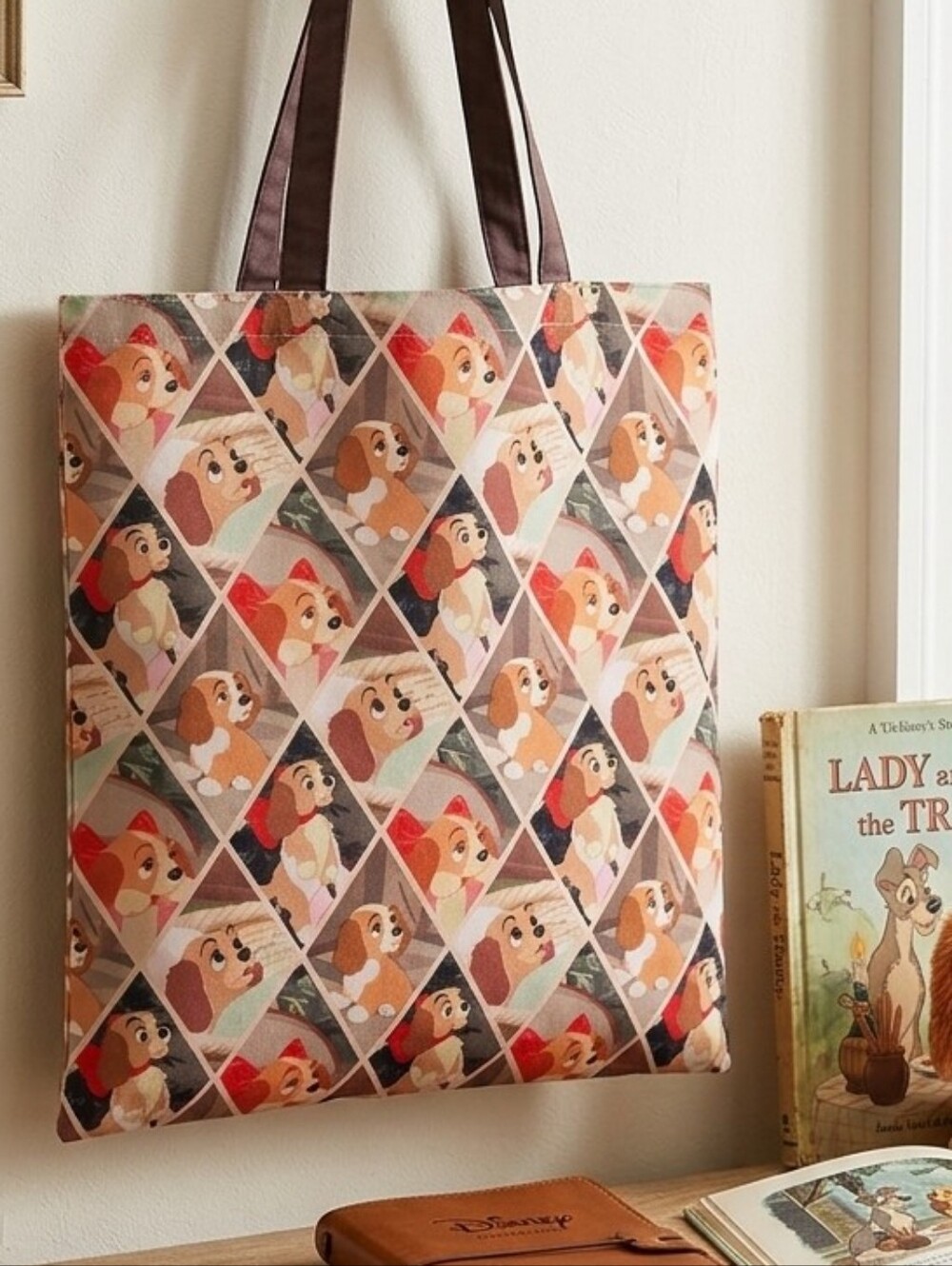 Disney Store Tokyo Lady and the Tramp Baby Foldable Eco Tote Bag NWT